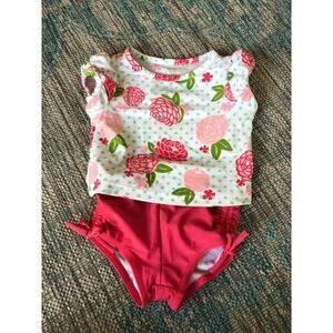 baby girl size 12 month Circo pink floral swim bathing set